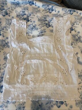 American Eagle Outfitters White Eyelet Ruffle Cami